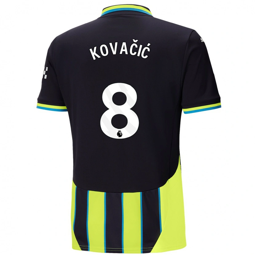 Danxen Mann Mateo Kovacic #8 Blå Gul Bortetrøye Drakt Trøye 2024/25 Skjorter T-Skjorte