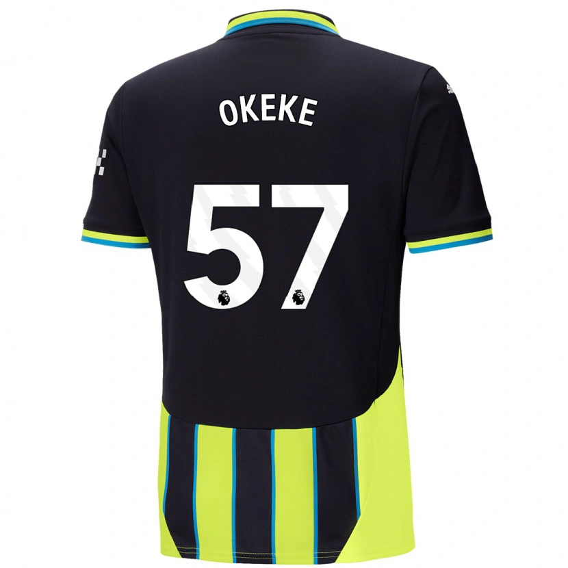 Danxen Mann Michael Okeke #57 Blå Gul Bortetrøye Drakt Trøye 2024/25 Skjorter T-Skjorte