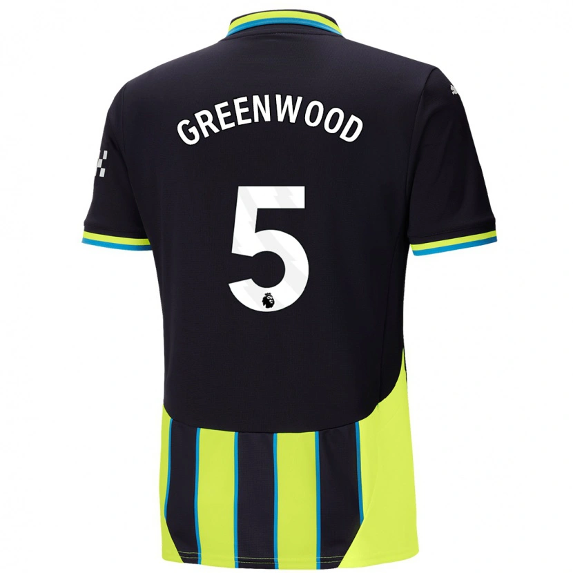 Danxen Mann Alex Greenwood #5 Blå Gul Bortetrøye Drakt Trøye 2024/25 Skjorter T-Skjorte