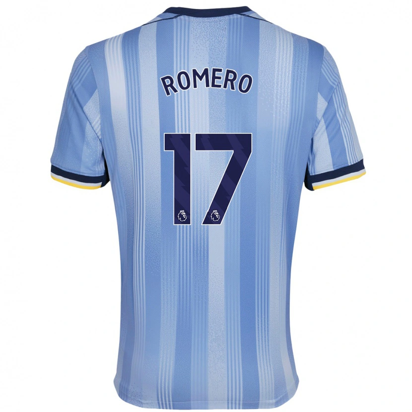 Danxen Mann Cristian Romero #17 Lyseblått Bortetrøye Drakt Trøye 2024/25 Skjorter T-Skjorte