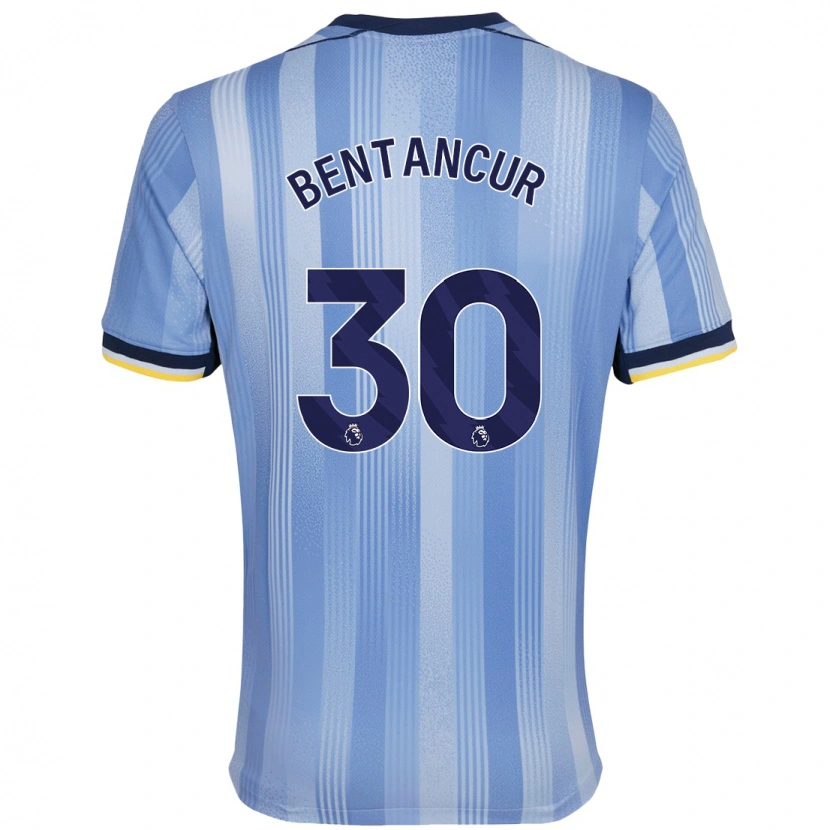 Danxen Mann Rodrigo Bentancur #30 Lyseblått Bortetrøye Drakt Trøye 2024/25 Skjorter T-Skjorte