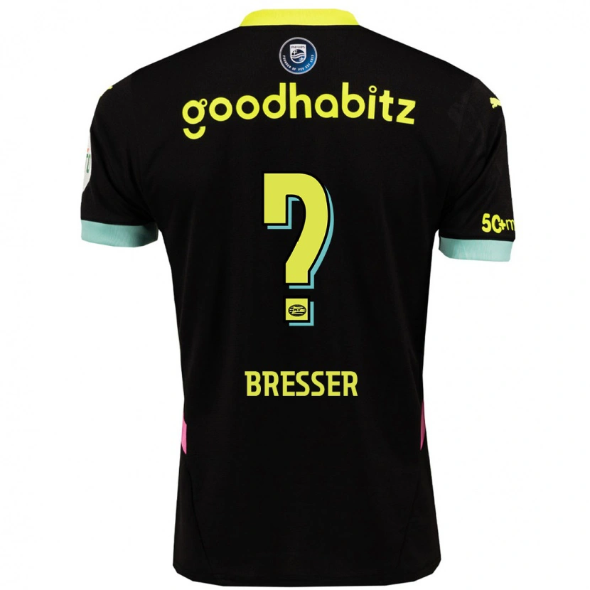 Danxen Mann Michael Bresser #0 Svart Gul Bortetrøye Drakt Trøye 2024/25 Skjorter T-Skjorte