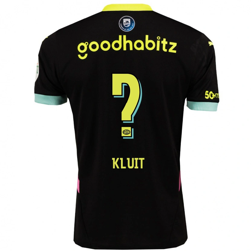 Danxen Mann Fabio Kluit #0 Svart Gul Bortetrøye Drakt Trøye 2024/25 Skjorter T-Skjorte
