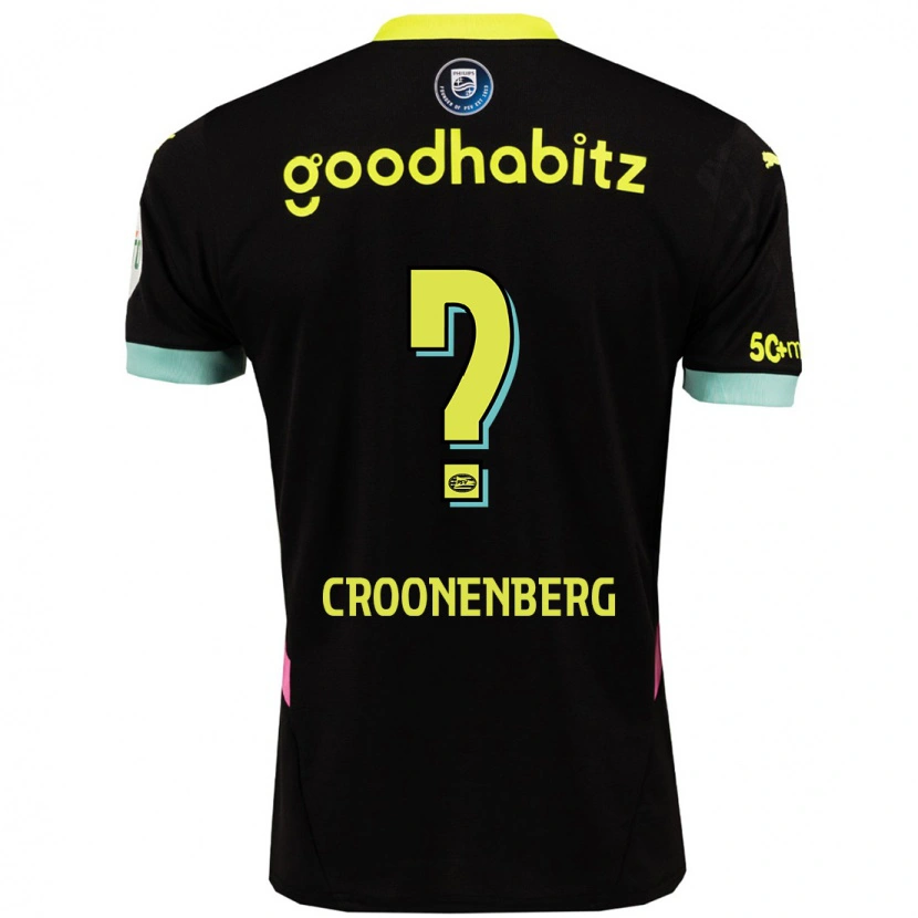Danxen Mann Luca Croonenberg #0 Svart Gul Bortetrøye Drakt Trøye 2024/25 Skjorter T-Skjorte