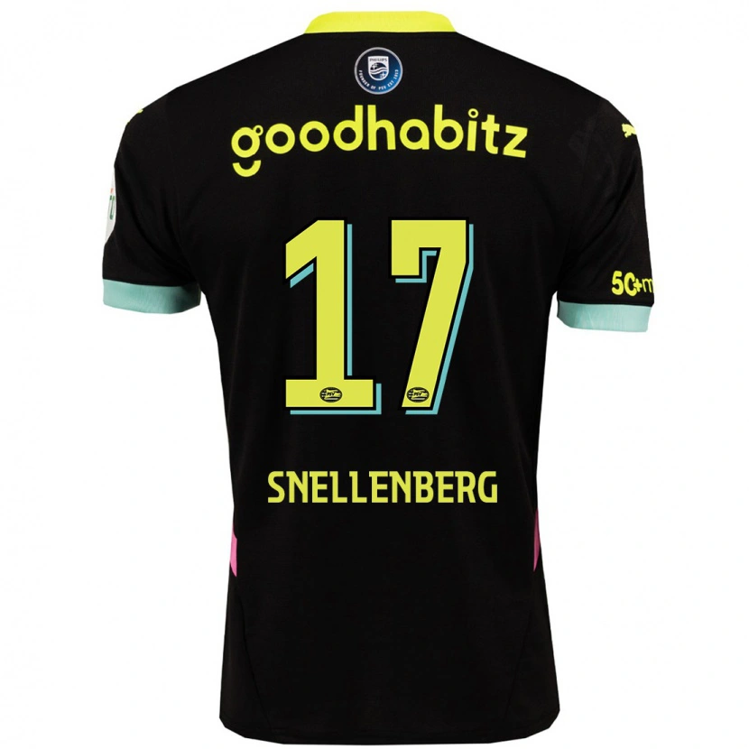 Danxen Mann Maxime Snellenberg #17 Svart Gul Bortetrøye Drakt Trøye 2024/25 Skjorter T-Skjorte