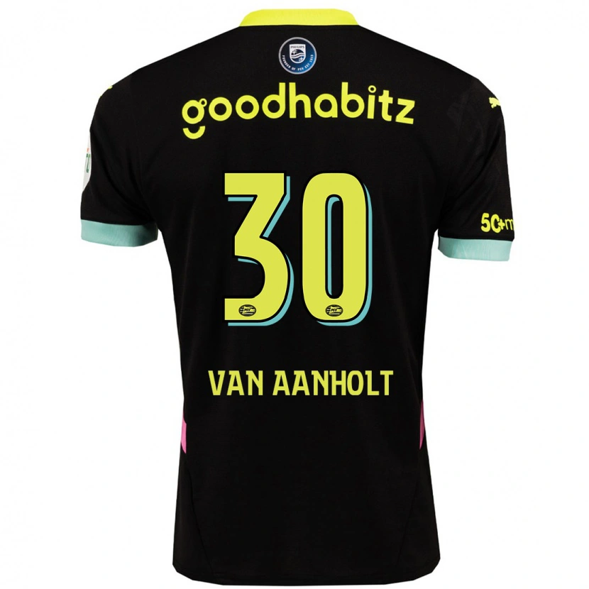 Danxen Mann Patrick Van Aanholt #30 Svart Gul Bortetrøye Drakt Trøye 2024/25 Skjorter T-Skjorte