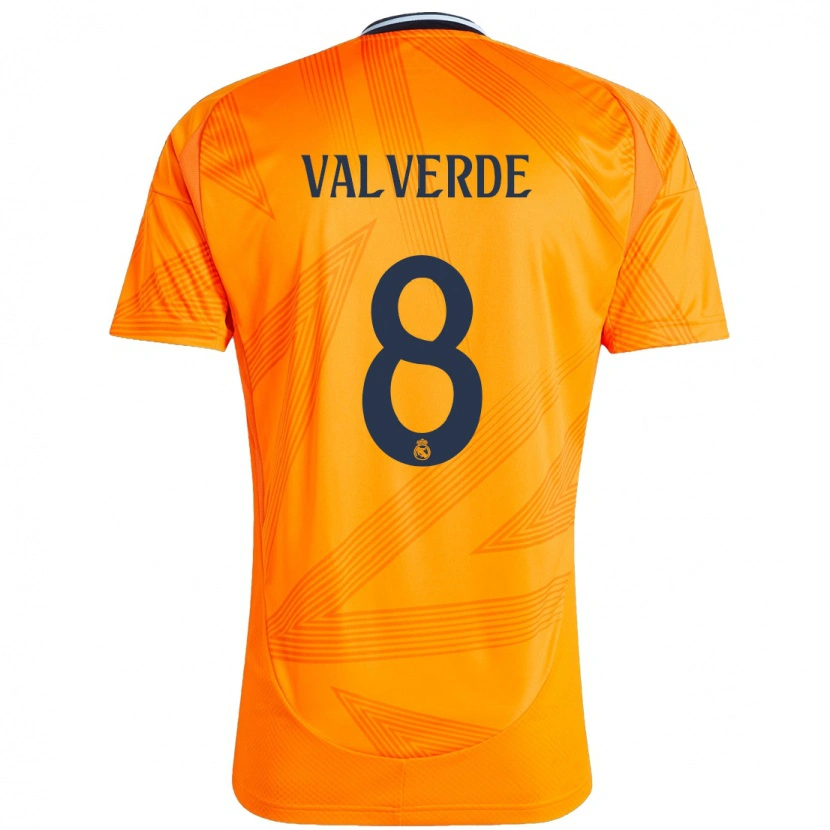 Danxen Mann Federico Valverde #8 Oransje Bortetrøye Drakt Trøye 2024/25 Skjorter T-Skjorte