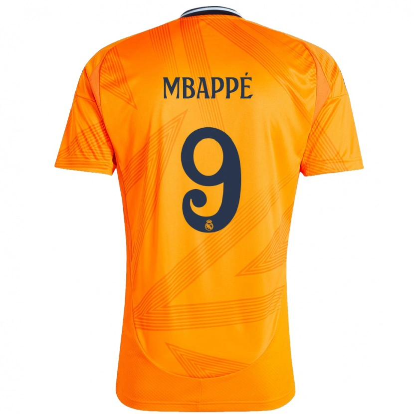 Danxen Mann Kylian Mbappé #9 Oransje Bortetrøye Drakt Trøye 2024/25 Skjorter T-Skjorte
