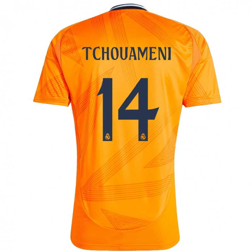 Danxen Mann Aurélien Tchouaméni #14 Oransje Bortetrøye Drakt Trøye 2024/25 Skjorter T-Skjorte