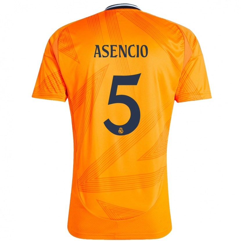 Danxen Mann Raúl Asencio #5 Oransje Bortetrøye Drakt Trøye 2024/25 Skjorter T-Skjorte