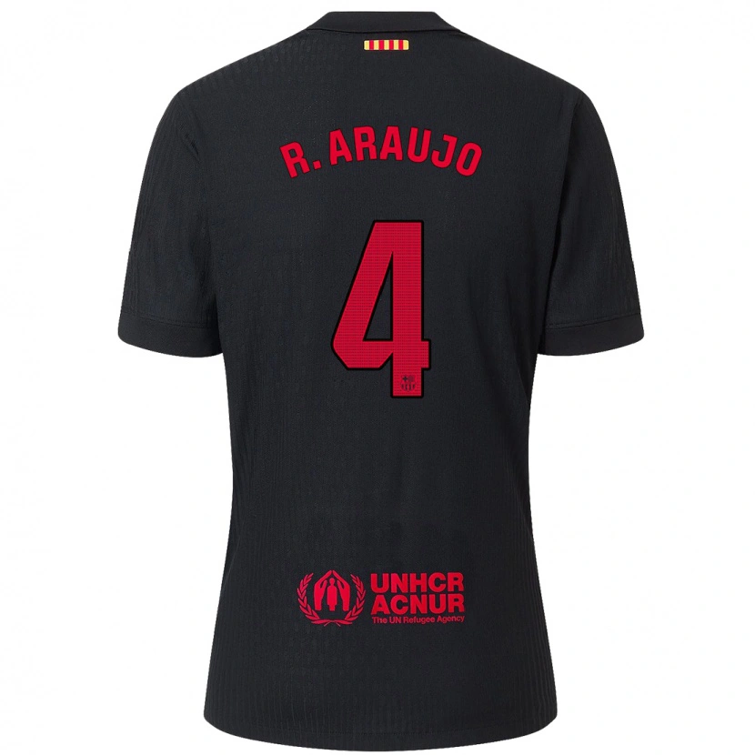Danxen Mann Ronald Araujo #4 Svart Rød Bortetrøye Drakt Trøye 2024/25 Skjorter T-Skjorte