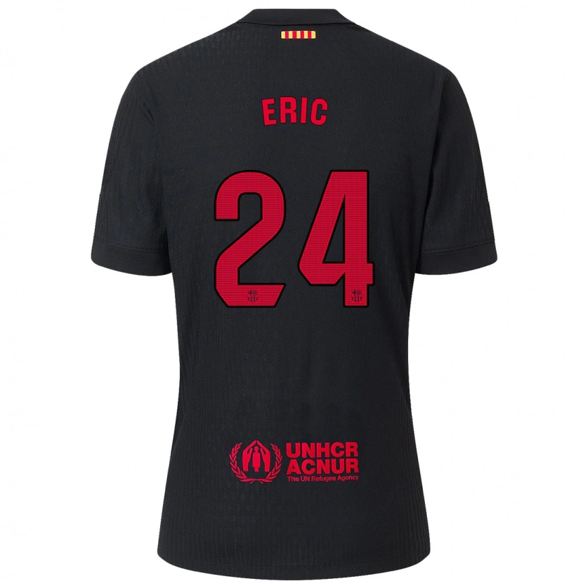 Danxen Mann Eric García #24 Svart Rød Bortetrøye Drakt Trøye 2024/25 Skjorter T-Skjorte
