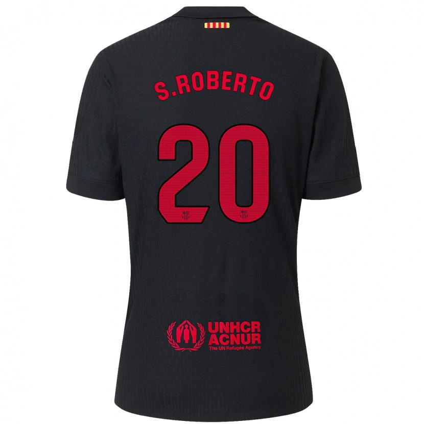 Danxen Mann Sergi Roberto #20 Svart Rød Bortetrøye Drakt Trøye 2024/25 Skjorter T-Skjorte