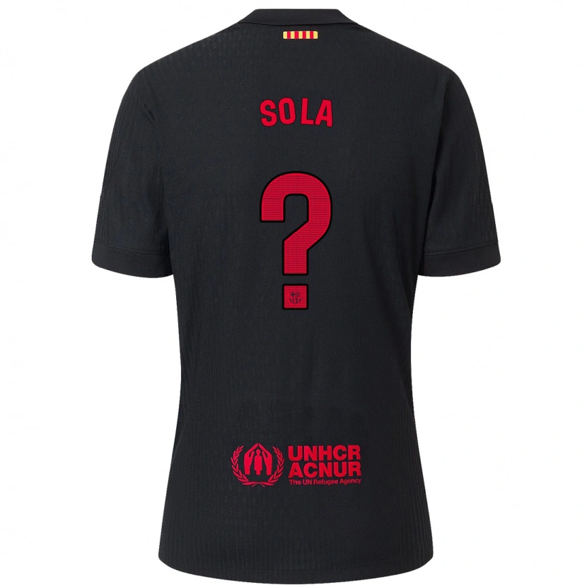 Danxen Mann Arnau Sola #0 Svart Rød Bortetrøye Drakt Trøye 2024/25 Skjorter T-Skjorte