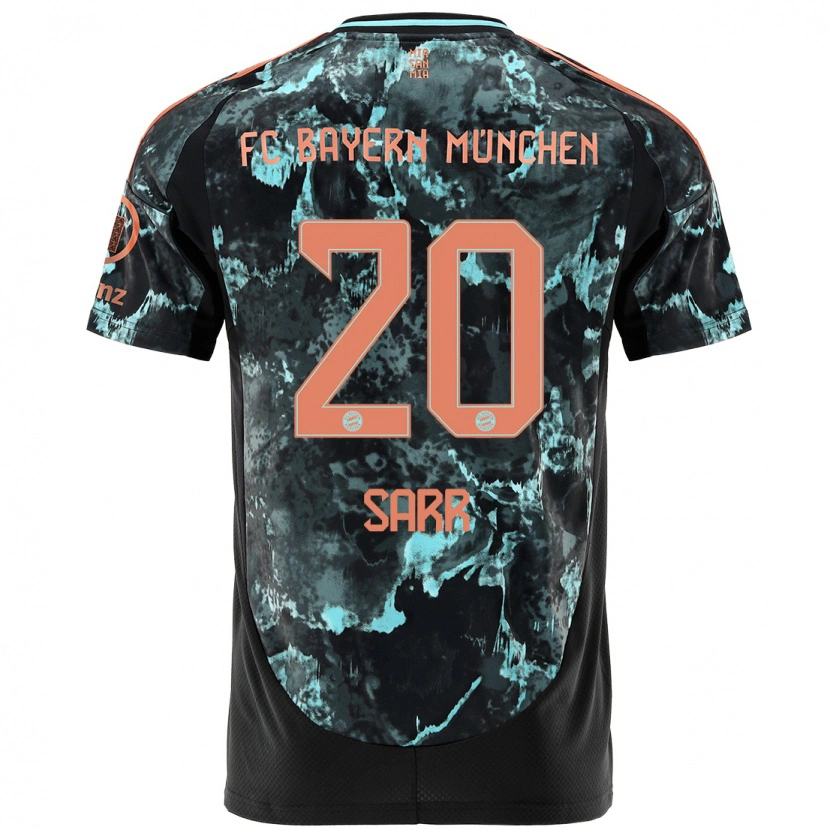 Danxen Mann Bouna Sarr #20 Svart Bortetrøye Drakt Trøye 2024/25 Skjorter T-Skjorte