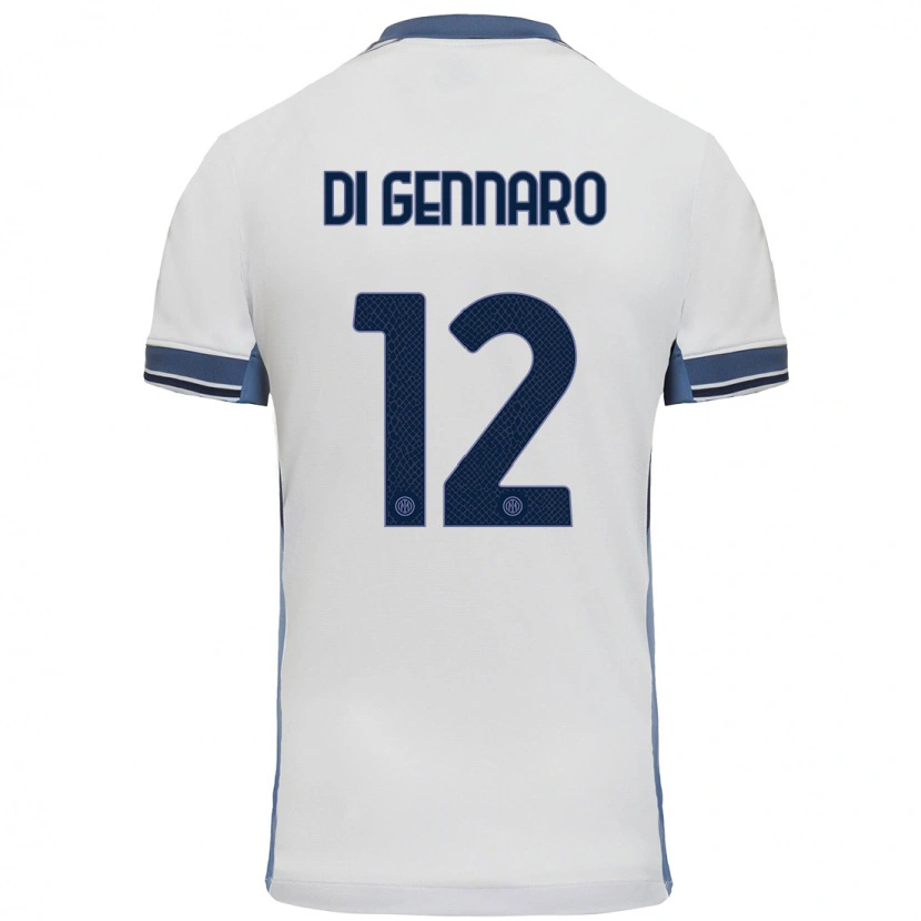 Danxen Mann Raffaele Di Gennaro #12 Hvit Grå Bortetrøye Drakt Trøye 2024/25 Skjorter T-Skjorte