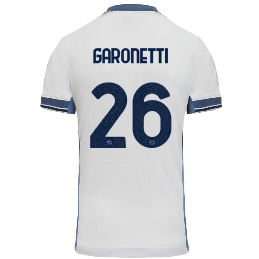Danxen Mann Gabriele Garonetti #26 Hvit Grå Bortetrøye Drakt Trøye 2024/25 Skjorter T-Skjorte