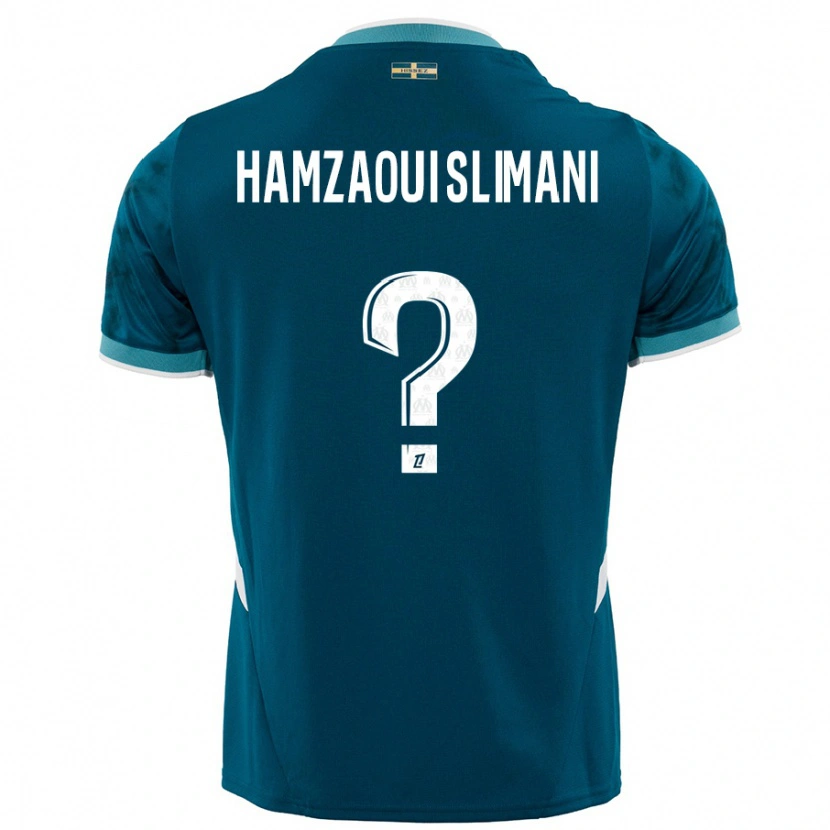 Danxen Mann Hilan Hamzaoui Slimani #0 Turkis Blå Bortetrøye Drakt Trøye 2024/25 Skjorter T-Skjorte