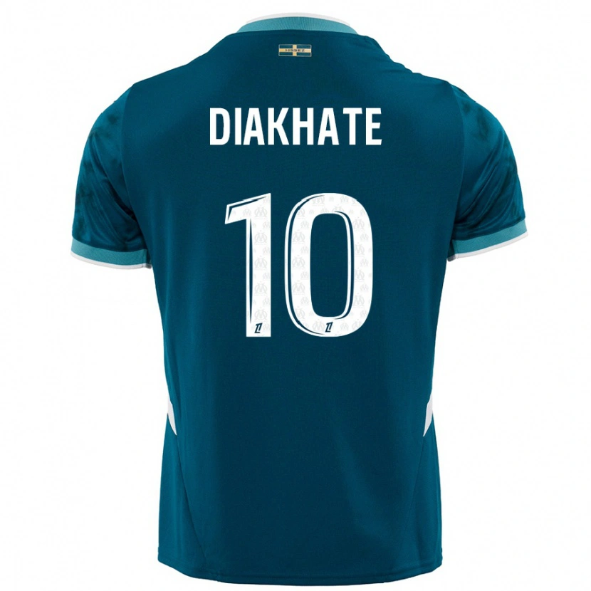 Danxen Mann Ndeye Awa Diakhaté #10 Turkis Blå Bortetrøye Drakt Trøye 2024/25 Skjorter T-Skjorte