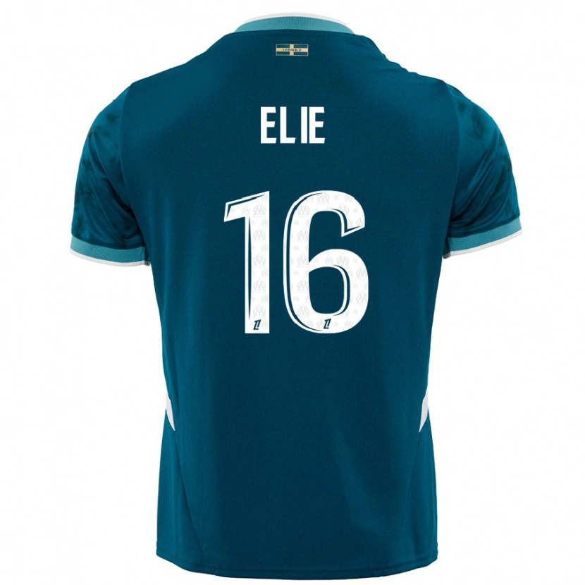 Danxen Mann Anaïs Elie #16 Turkis Blå Bortetrøye Drakt Trøye 2024/25 Skjorter T-Skjorte