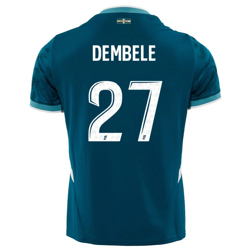 Danxen Mann Coumba Dembélé #27 Turkis Blå Bortetrøye Drakt Trøye 2024/25 Skjorter T-Skjorte