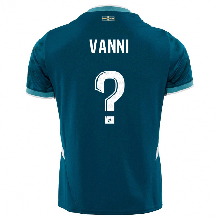 Danxen Mann Fabio Vanni #0 Turkis Blå Bortetrøye Drakt Trøye 2024/25 Skjorter T-Skjorte