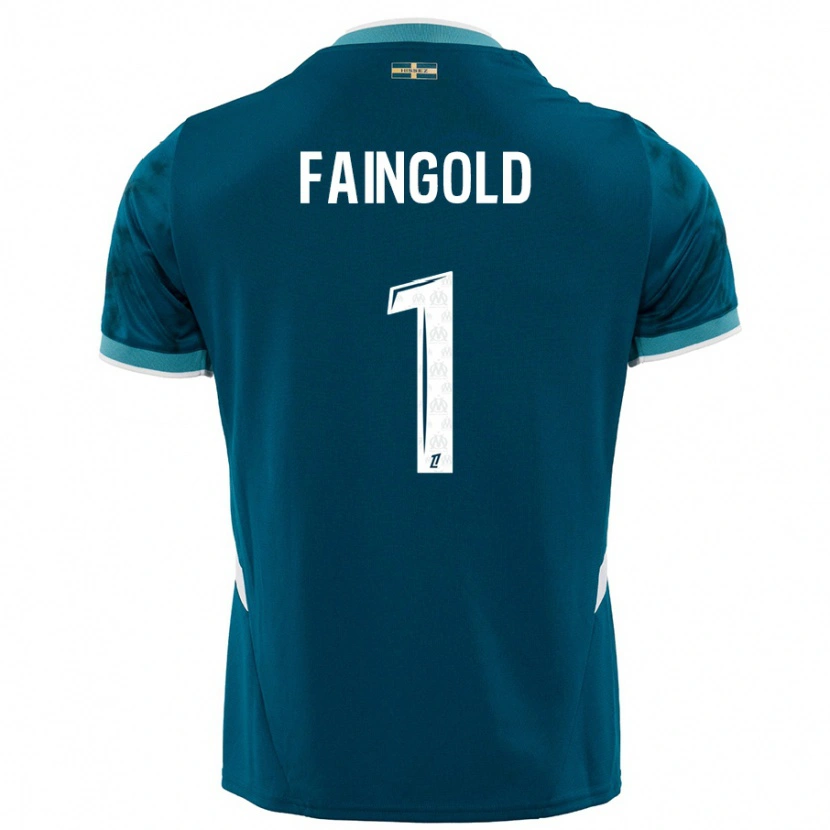 Danxen Mann Abbie Faingold #1 Turkis Blå Bortetrøye Drakt Trøye 2024/25 Skjorter T-Skjorte