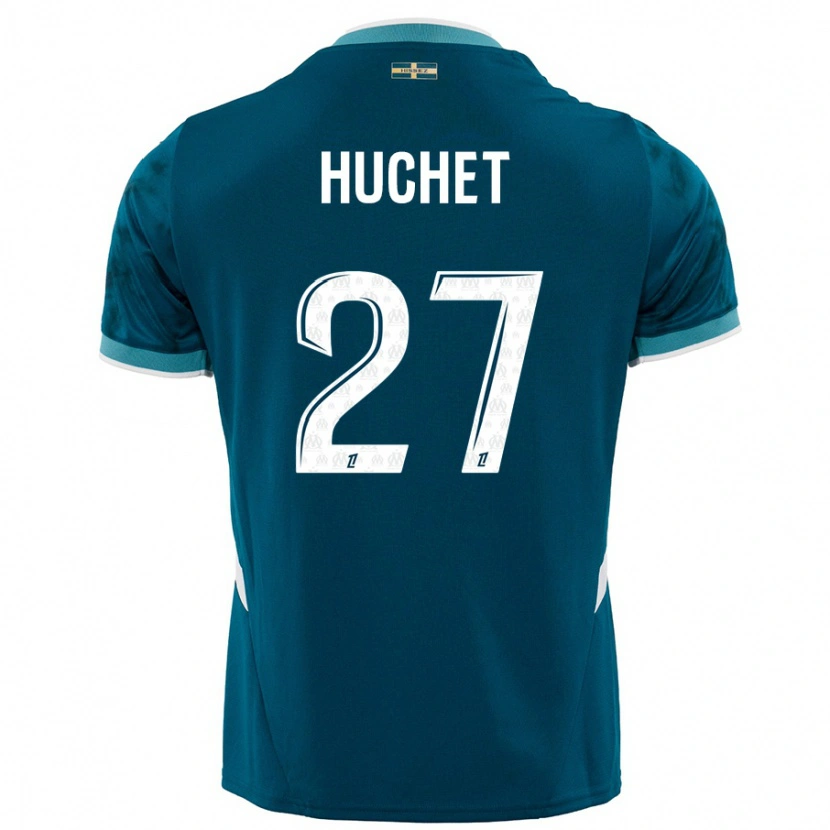 Danxen Mann Sarah Huchet #27 Turkis Blå Bortetrøye Drakt Trøye 2024/25 Skjorter T-Skjorte