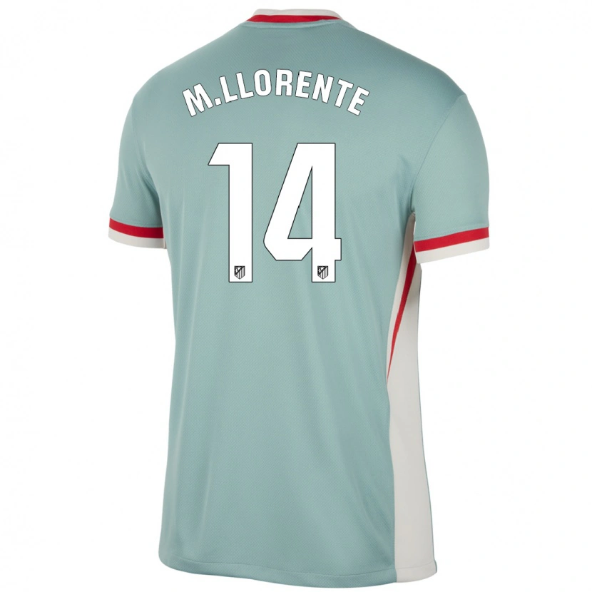 Danxen Mann Marcos Llorente #14 Lys Beige Blå Bortetrøye Drakt Trøye 2024/25 Skjorter T-Skjorte