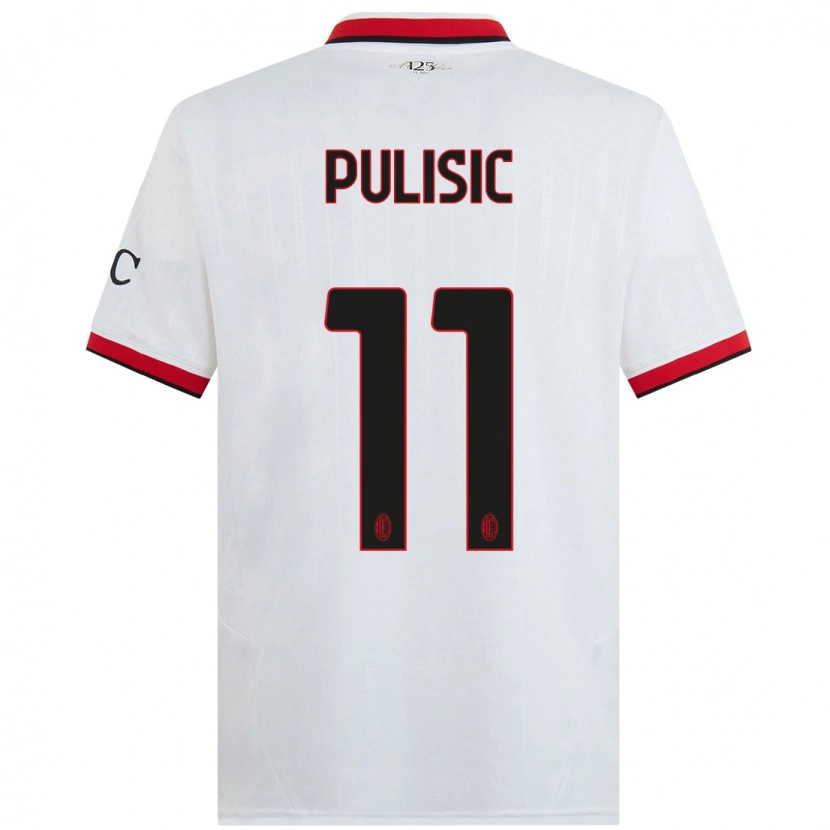 Danxen Mann Christian Pulisic #11 Hvit Svart Rød Bortetrøye Drakt Trøye 2024/25 Skjorter T-Skjorte