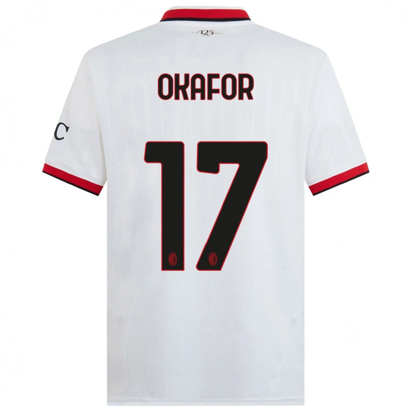 Danxen Mann Noah Okafor #17 Hvit Svart Rød Bortetrøye Drakt Trøye 2024/25 Skjorter T-Skjorte