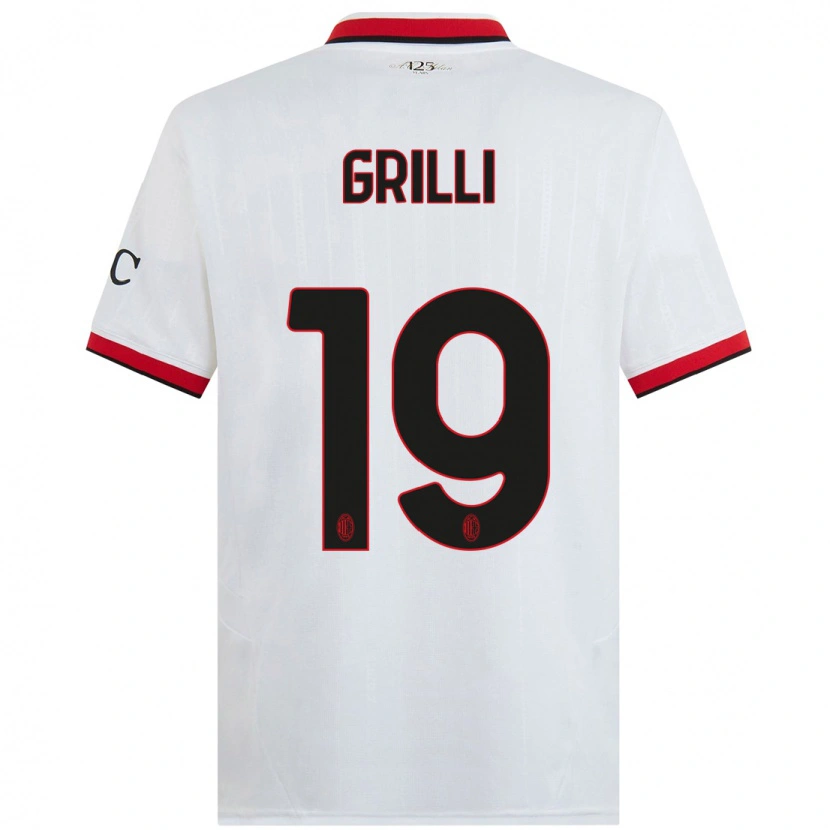 Danxen Mann Lorenzo Grilli #19 Hvit Svart Rød Bortetrøye Drakt Trøye 2024/25 Skjorter T-Skjorte