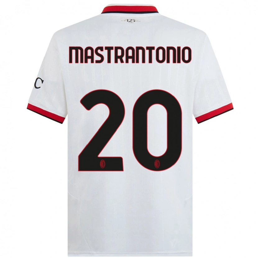 Danxen Mann Davide Mastrantonio #20 Hvit Svart Rød Bortetrøye Drakt Trøye 2024/25 Skjorter T-Skjorte