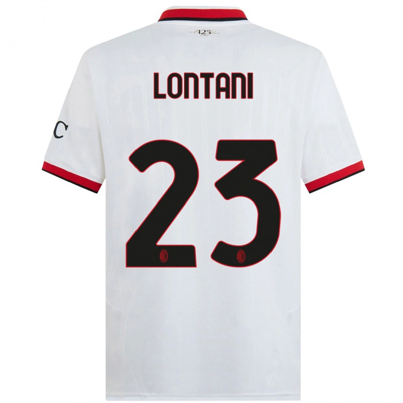 Danxen Mann Simone Lontani #23 Hvit Svart Rød Bortetrøye Drakt Trøye 2024/25 Skjorter T-Skjorte