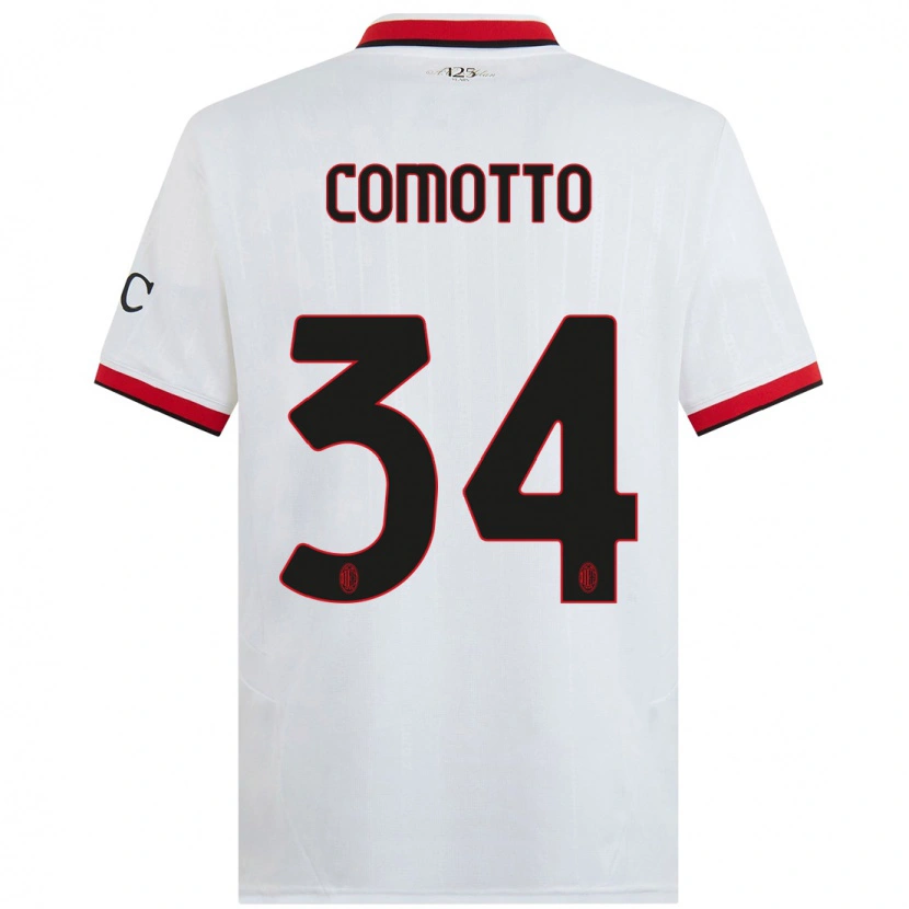 Danxen Mann Christian Comotto #34 Hvit Svart Rød Bortetrøye Drakt Trøye 2024/25 Skjorter T-Skjorte