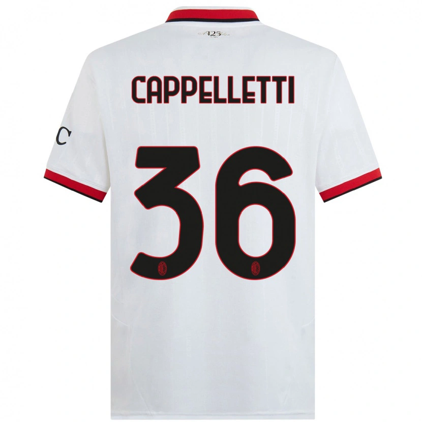 Danxen Mann Mattia Cappelletti #36 Hvit Svart Rød Bortetrøye Drakt Trøye 2024/25 Skjorter T-Skjorte