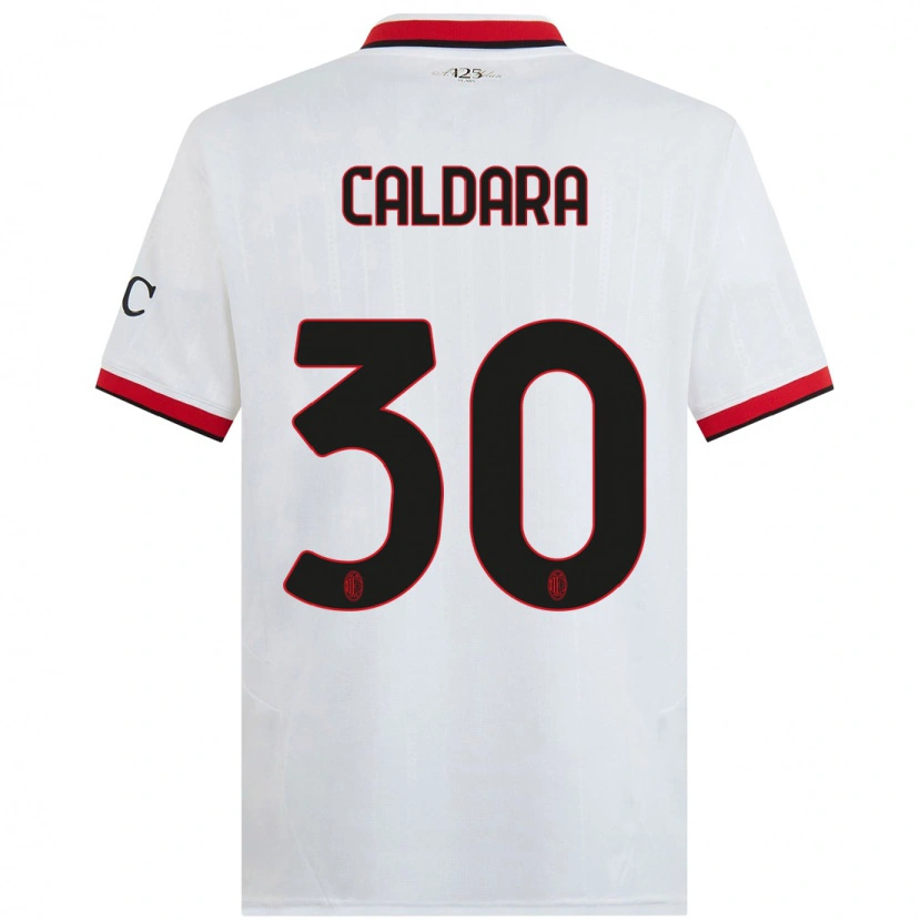 Danxen Mann Mattia Caldara #30 Hvit Svart Rød Bortetrøye Drakt Trøye 2024/25 Skjorter T-Skjorte