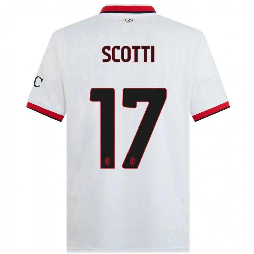 Danxen Mann Filippo Scotti #17 Hvit Svart Rød Bortetrøye Drakt Trøye 2024/25 Skjorter T-Skjorte