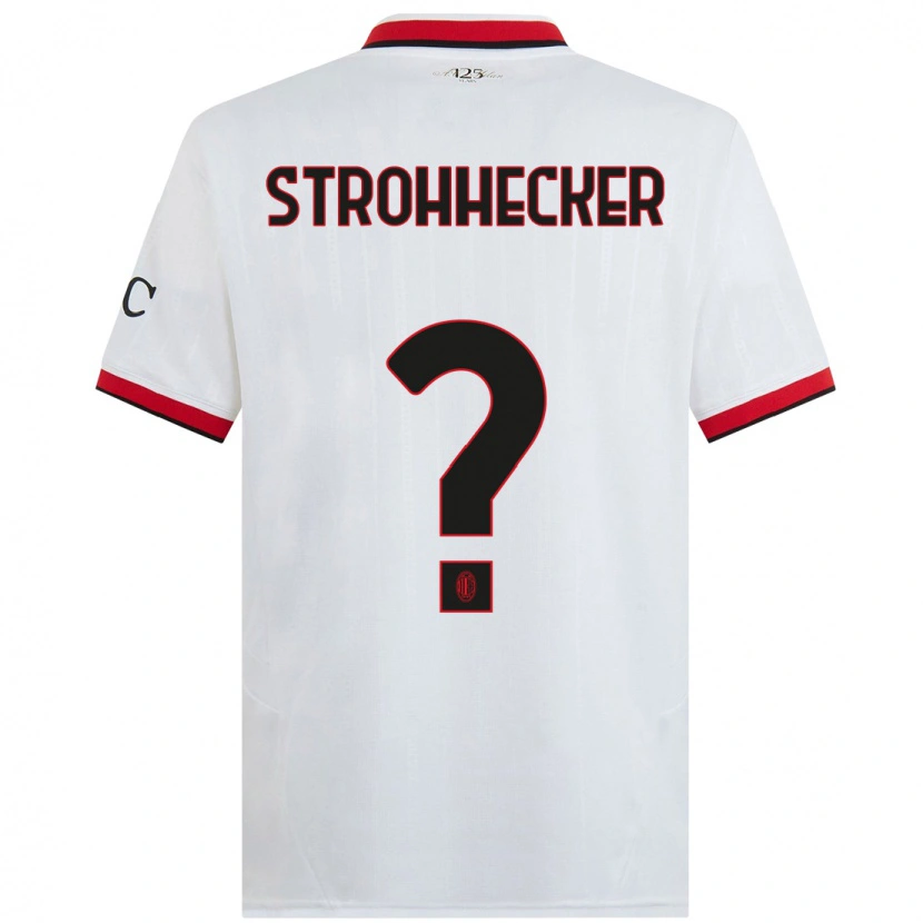 Danxen Mann Riccardo Strohhecker #0 Hvit Svart Rød Bortetrøye Drakt Trøye 2024/25 Skjorter T-Skjorte