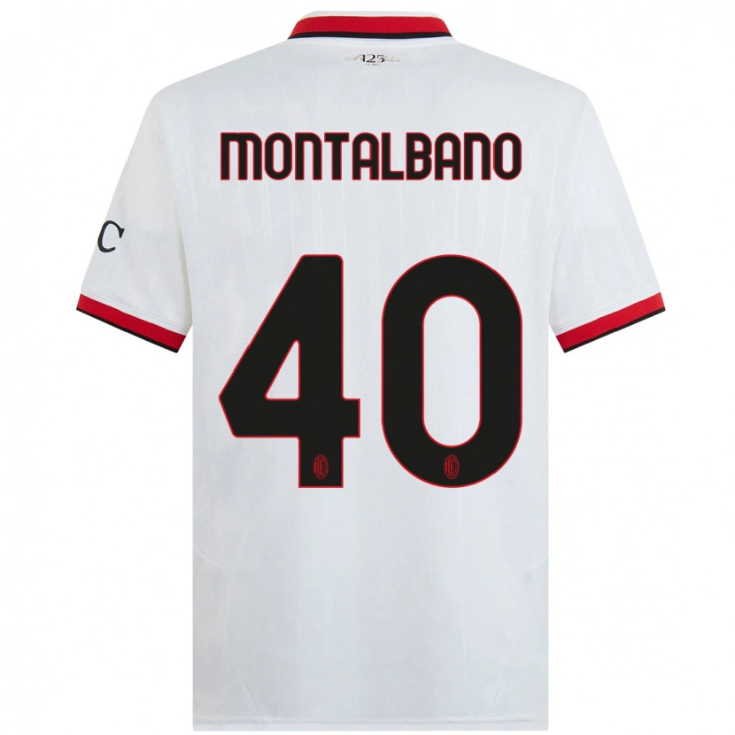 Danxen Mann Nicolo Montalbano #40 Hvit Svart Rød Bortetrøye Drakt Trøye 2024/25 Skjorter T-Skjorte