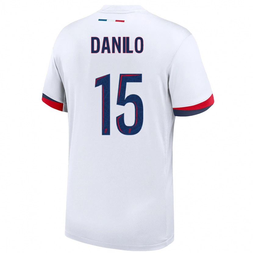 Danxen Mann Danilo Pereira #15 Hvit Blå Rød Bortetrøye Drakt Trøye 2024/25 Skjorter T-Skjorte