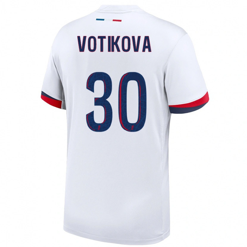 Danxen Mann Barbora Votikova #30 Hvit Blå Rød Bortetrøye Drakt Trøye 2024/25 Skjorter T-Skjorte