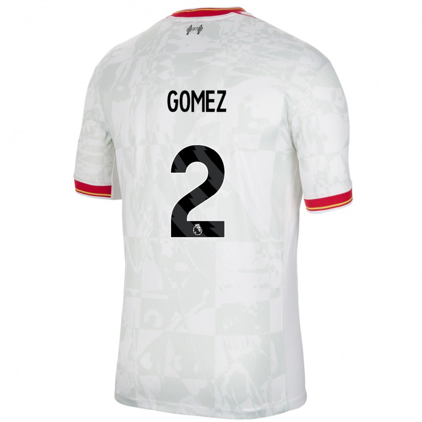 Danxen Mann Joe Gomez #2 Hvit Rød Svart Tredje Sett Drakt Trøye 2024/25 Skjorter T-Skjorte