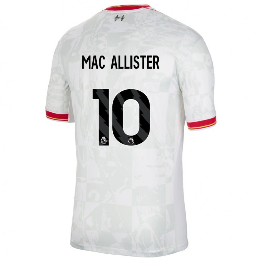 Danxen Mann Alexis Mac Allister #10 Hvit Rød Svart Tredje Sett Drakt Trøye 2024/25 Skjorter T-Skjorte