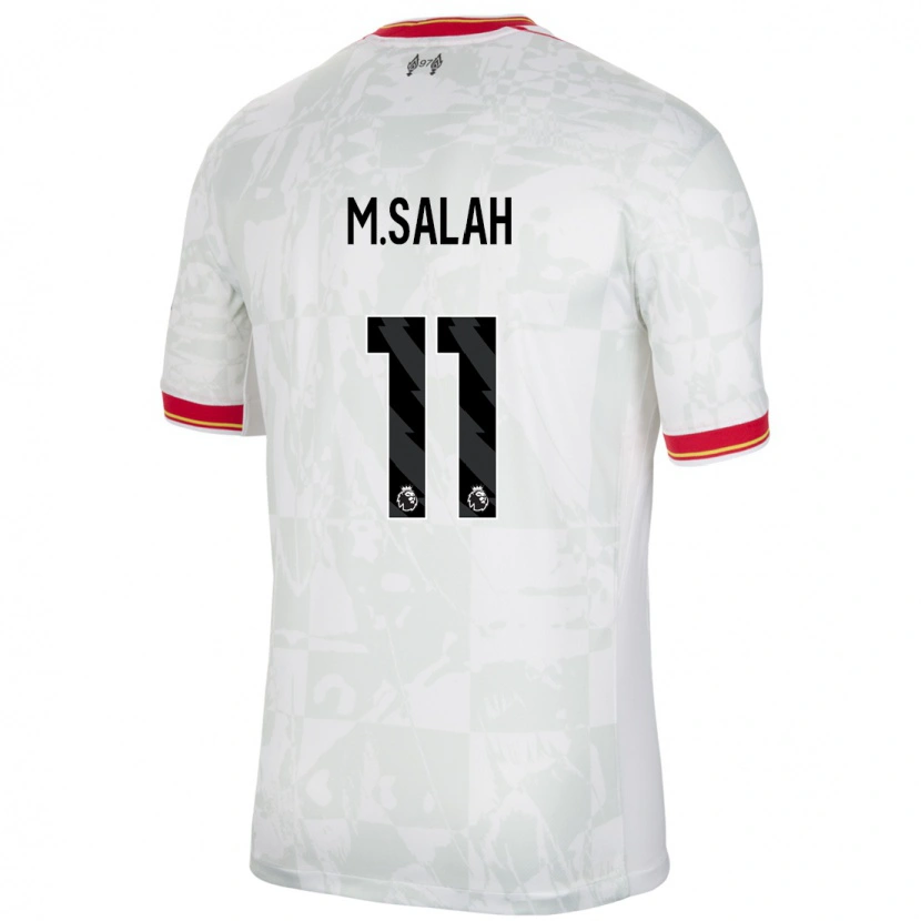 Danxen Mann Mohamed Salah #11 Hvit Rød Svart Tredje Sett Drakt Trøye 2024/25 Skjorter T-Skjorte