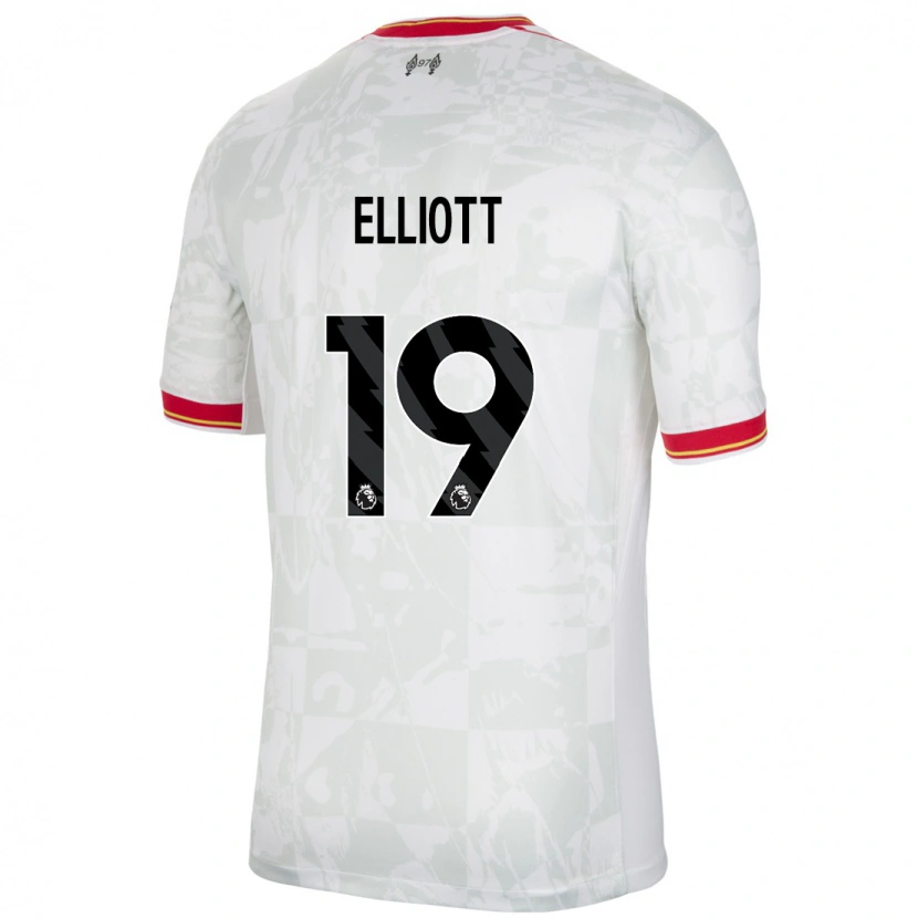 Danxen Mann Harvey Elliott #19 Hvit Rød Svart Tredje Sett Drakt Trøye 2024/25 Skjorter T-Skjorte
