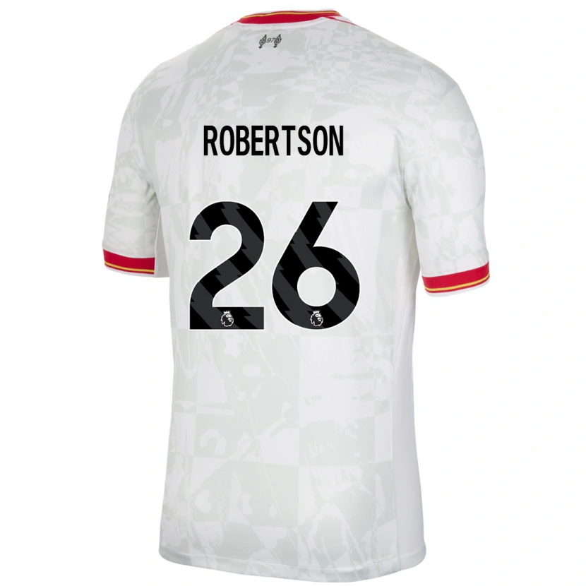 Danxen Mann Andrew Robertson #26 Hvit Rød Svart Tredje Sett Drakt Trøye 2024/25 Skjorter T-Skjorte
