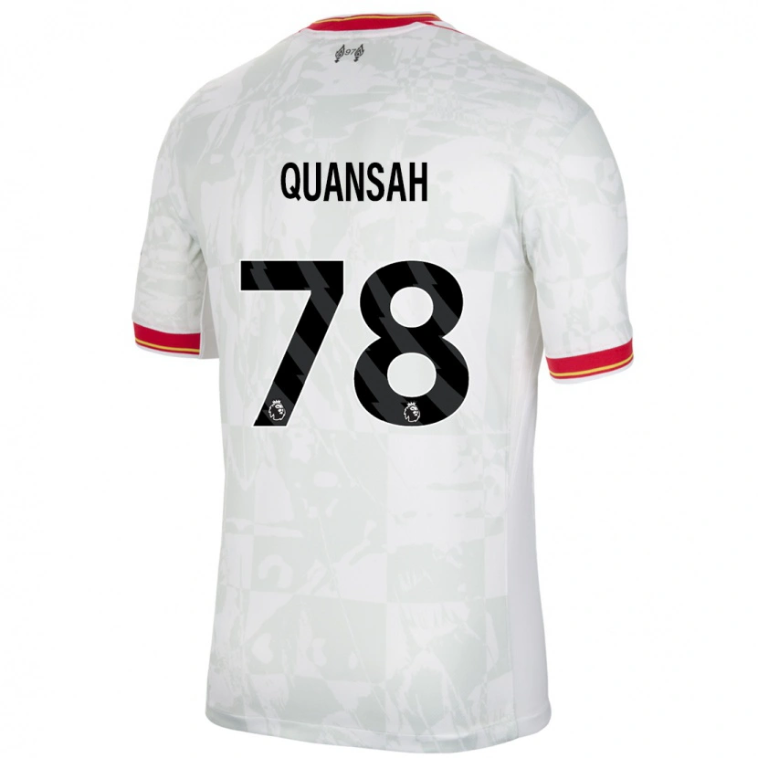 Danxen Mann Jarell Quansah #78 Hvit Rød Svart Tredje Sett Drakt Trøye 2024/25 Skjorter T-Skjorte