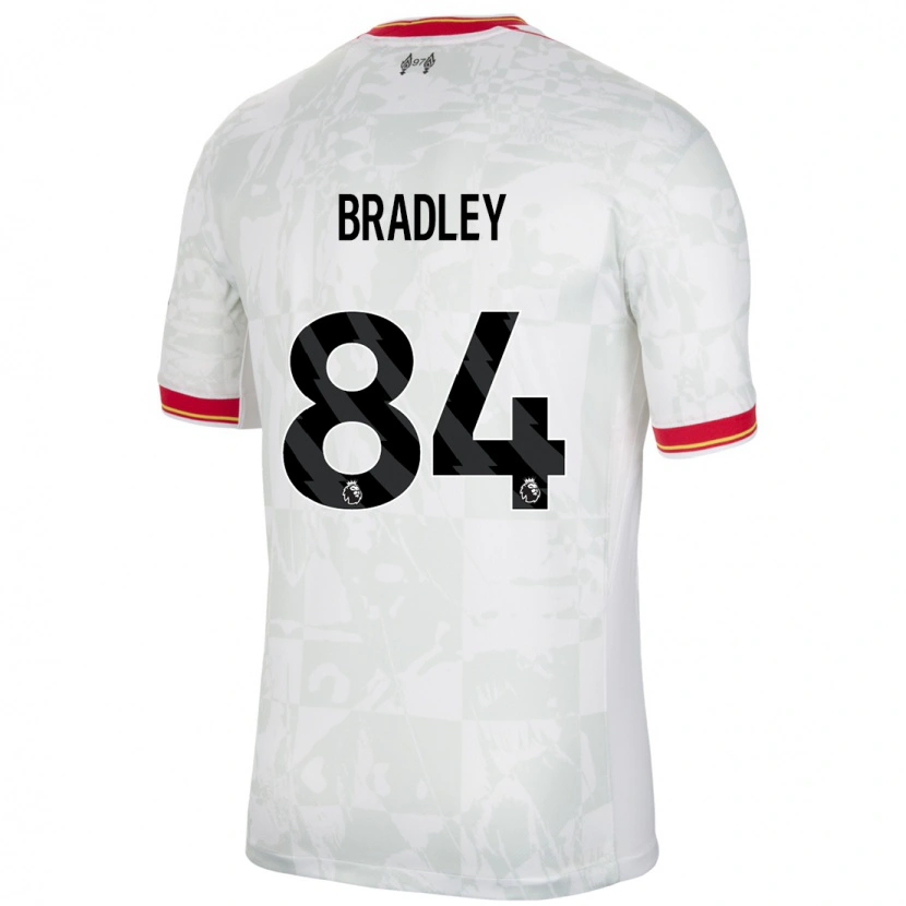 Danxen Mann Conor Bradley #84 Hvit Rød Svart Tredje Sett Drakt Trøye 2024/25 Skjorter T-Skjorte