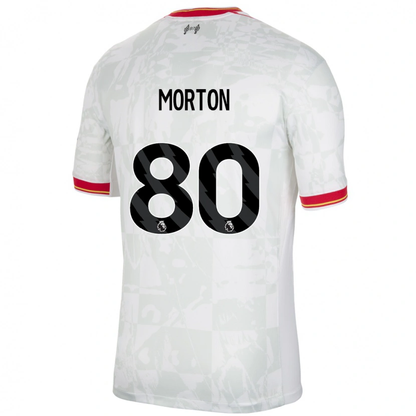 Danxen Mann Tyler Morton #80 Hvit Rød Svart Tredje Sett Drakt Trøye 2024/25 Skjorter T-Skjorte